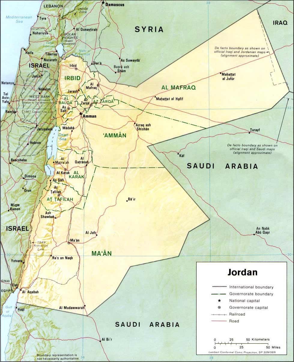 kaart van spa Jordanië 