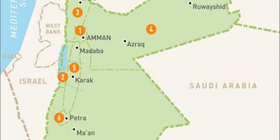 Amman Jordanië op kaart