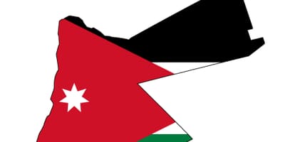 Kaart van Jordanië de vlag van de kaart