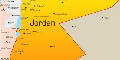 Kaart van Jordanië midden-oosten