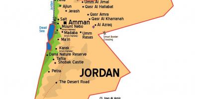 Jordan steden kaart