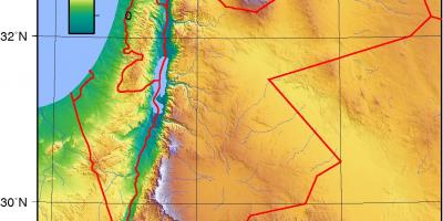 Kaart van Jordanië topografische